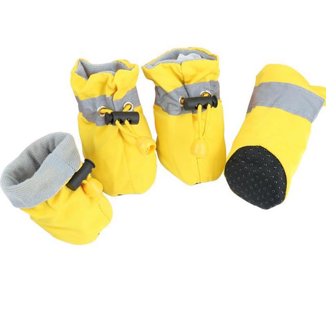 4pcs Dog Shoes Outdoor Anti-Slip Waterproof Rain Boots Winter Puppy Socks Warmth Soft Breathable Shoes Pet Accessories