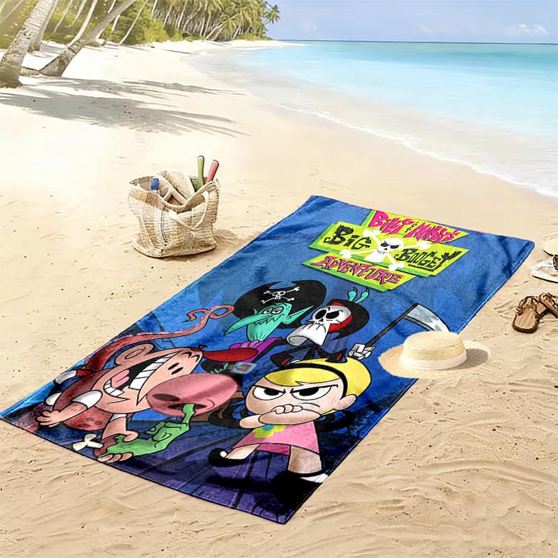 The Grim Adventures of Billy & Mandy 2D Flat Print Beach Towel, Large Soft Quick Dry Towel for Beach Camping SwimmingSSTJ0917081