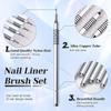6 Size Nail Art Liner Brushes 5/7/9/11/20/25mm - Painting Nail Art Brush Dotting Drawing Tool - Long Lines Thin Details