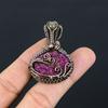 Titanium Druzy,Labradorite Handmade Copper Wire Wrap Pendant 1.77" Z1s94