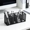 Vanity and Desk Organizers Pen Holders, Black Metal Mesh Desktop Caddy for Brushes, Pen, Scissors, and Supplies