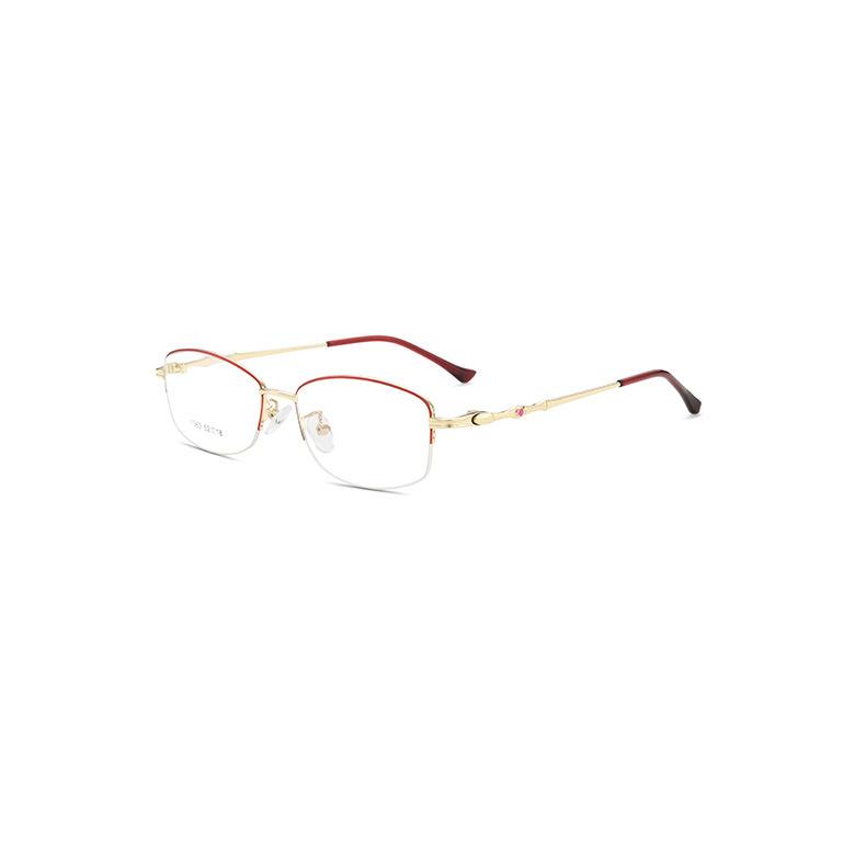 High-End Women'S Business Glasses Frame Metal Alloy Glasses Frame Half Frame Myopia Glasses Frame