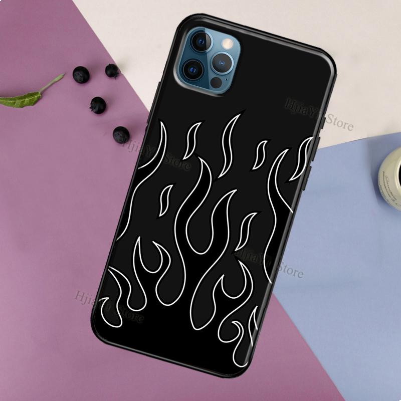 Flame Aesthetic Light Blue Fire Pink Case For iPhone 13 12 11 14 Pro Max 6S 7 8 Plus SE 2020 12 13 Mini X XR XS Max Back Cover