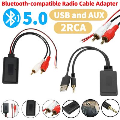 Universelles Bluetooth-kompatibles Audiokabelmodul Musik-Audio-Adapter Auto-Elektronikzubehör für Fahrzeuge mit 2RCA-Schnittstelle