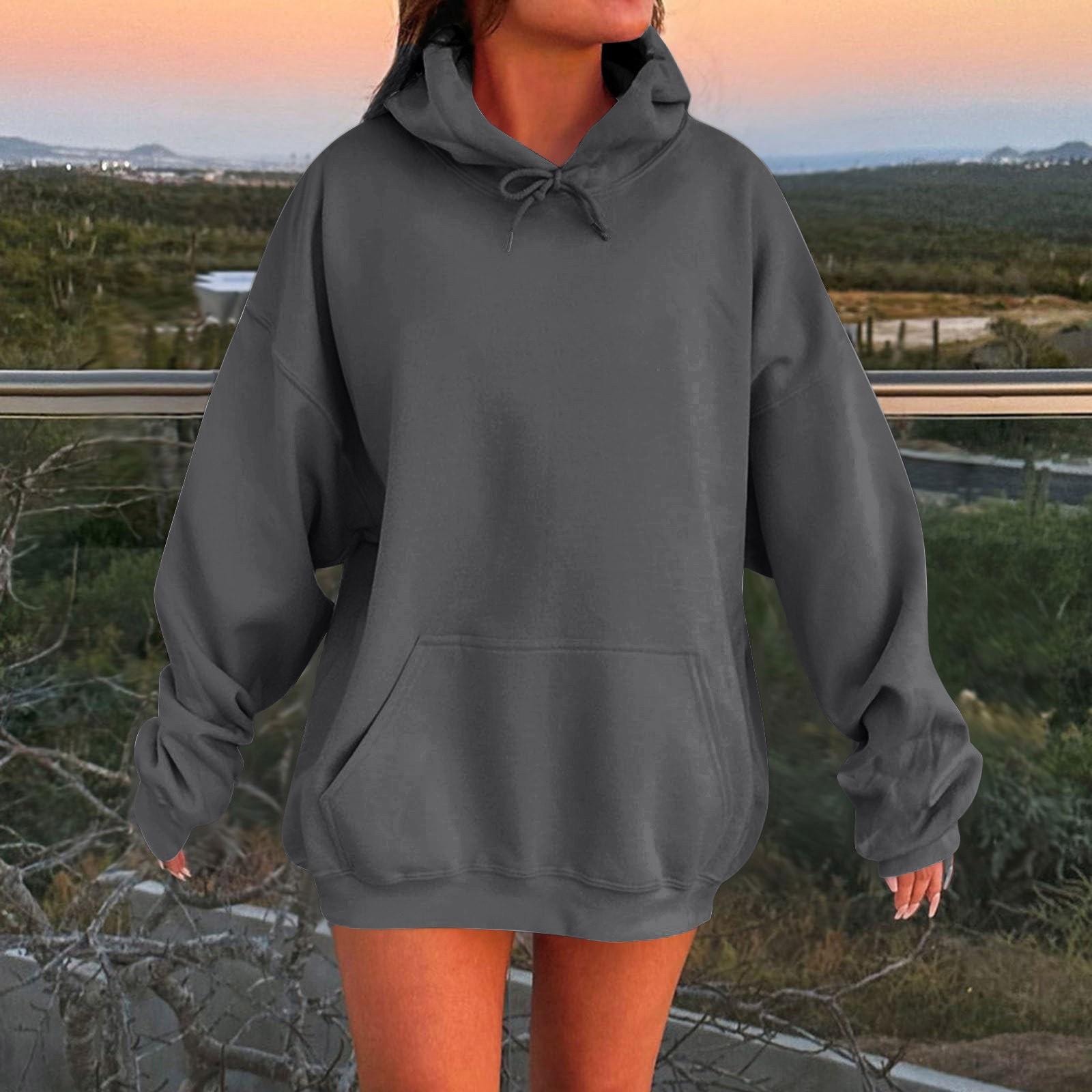 

Женская толстовка с длинными рукавами, свободная, с заниженными плечами, с капюшоном, из плюша S