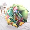 Bulbasaur pattern, automatic folding umbrella, portable and foldable design, 8 ribs, a Christmas or birthday gift.