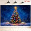 1Pcs Christmas Tree Snowy Night Decoration Background Winter Backdrop For Photo Studio Photo Booth Party