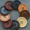 100Pcs Round Wooden Buttons Shirt Coat Trousers Decor Scrapbook DIY Sewing Craft