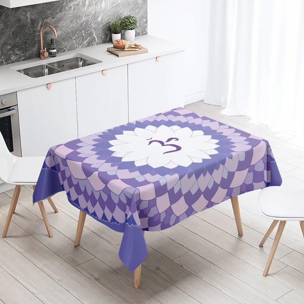 Waterproof Mandala Printed Tablecloth Wedding Party Restaurant Banquet Decoration Rectangle  Kitchen Table