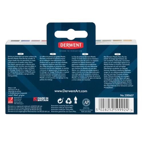 Derwent Metallic Paint Pan 12-Color Palette 2305657