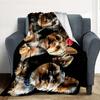 Yorkie Trio Flannel Blanket Throw Blanket Soft Warm Sofa Bed Camping Home Decor Unique Christmas Gift C926351