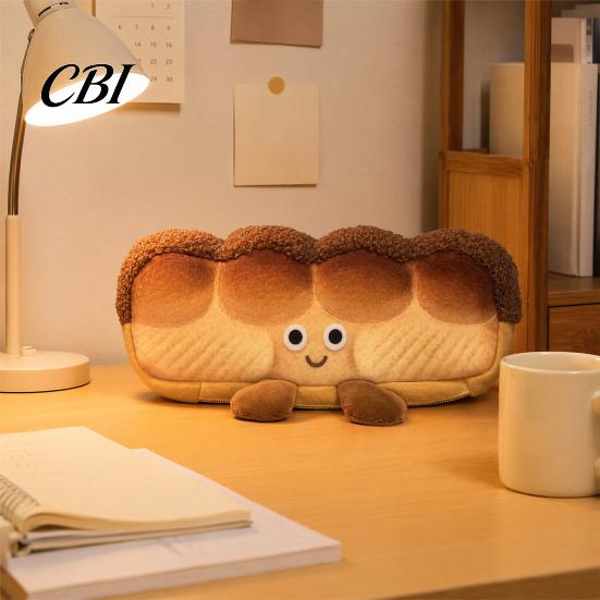 Skin-friendly Pencil Bag Cute Bread Case, Plush Large Capacity Pen Pouch, Case Soft Shaped Stationery for High School Students Fun Storage
