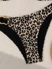 2024 Leopard Print Lace-Up Strapless Two-Way Sexy Bikini Swimwear
