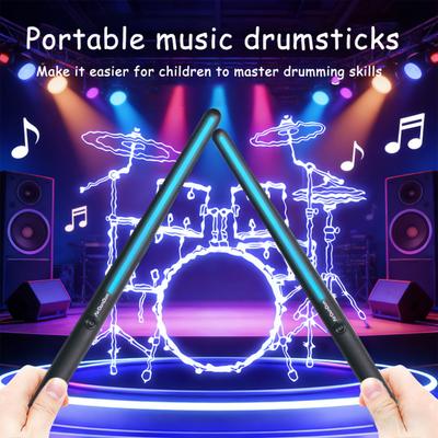 1 Set Air Drum Kit with Drumsticks Pedals Audio Converter Earphone 3D Motion Sensing Electric Drum Beginners Children Adults Portable Virtual Drum Toy