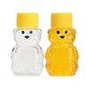 20Pcs Plastic Transparent Disposable Cartoon Bear Juice Bottle, Small Capacity Dispensing Bottle, 60Ml Honey Bottle