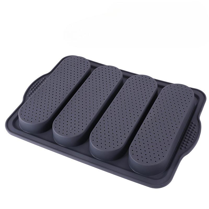 Hamburger Bun Mold Non-Stick Food Grade Silicone Bread Loaf Pan Baguette Pan French Bread Baking Forms Burger Buns Sandwich Tray