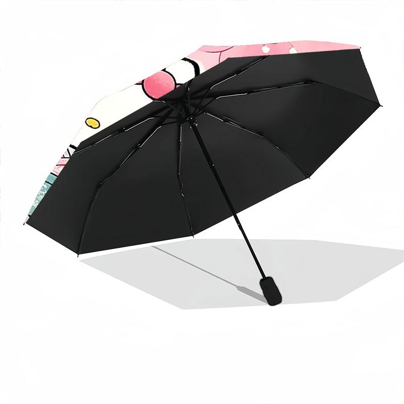 1pc Hello Kitty Cherry Blossom Umbrella - Automatic Opening/Closing, Portable Folding Design, 8-Rib Iron Frame, Outdoor Umbrella, Perfect Gift for Fan