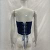 European and American summer temperament strapless waist cinching sexy lace up vest