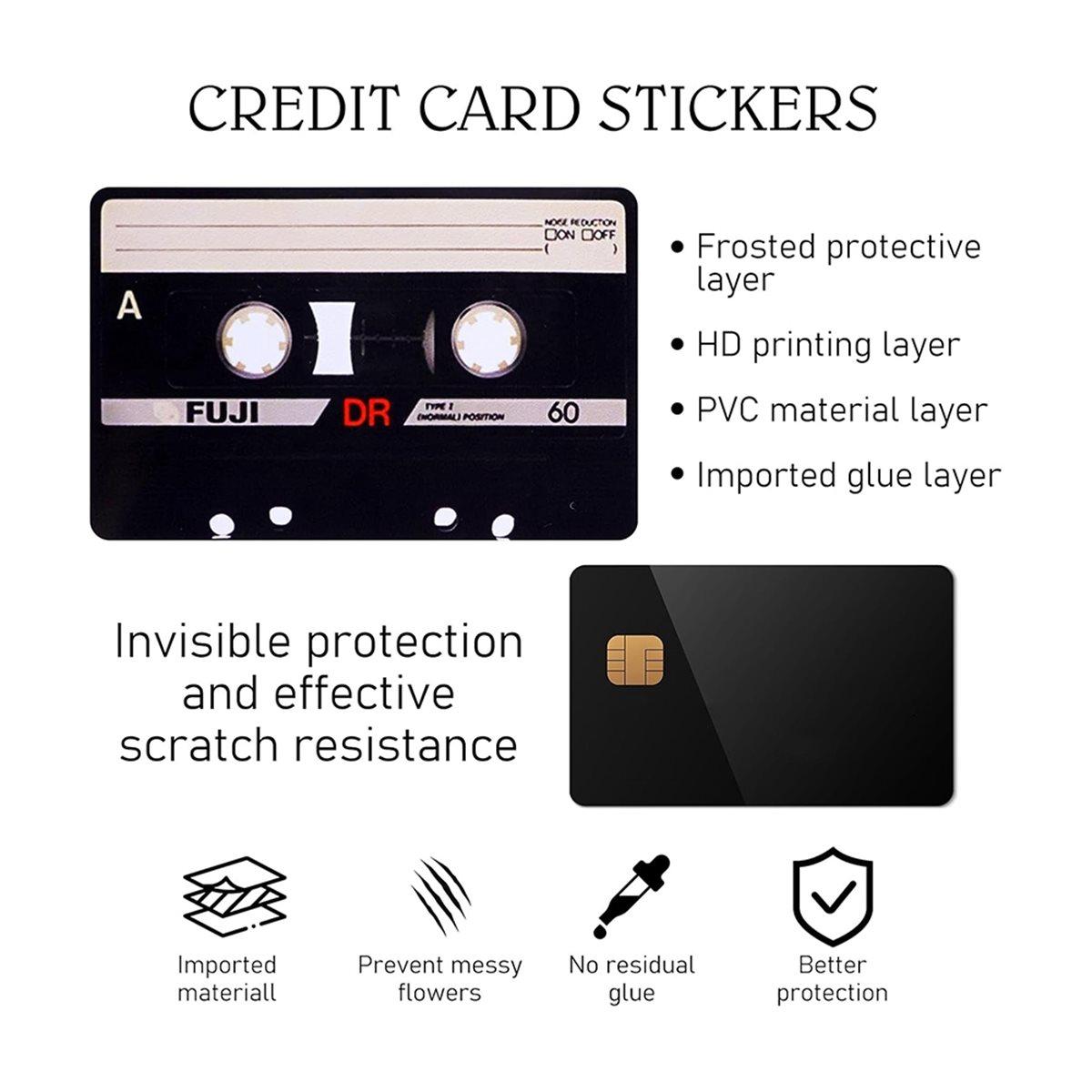 

4PCS Credit Card Skin Set Sticker Film Skin Cover Waterproof Card Sticker for Game Machine Theme Bank Card Sticker China Mainland