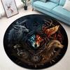 Runder Vintage-Teppich 'Baum des Lebens' für Wohnzimmer und Schlafzimmer Eleganter rutschfester Teppich Stilvolle dekorative Bodendekoration Perfektes Geschenk