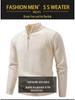 Men's Solid Color Stand Collar Half-Zip Sweater for Autumn/Winter - European & American Casual Knit Pullover