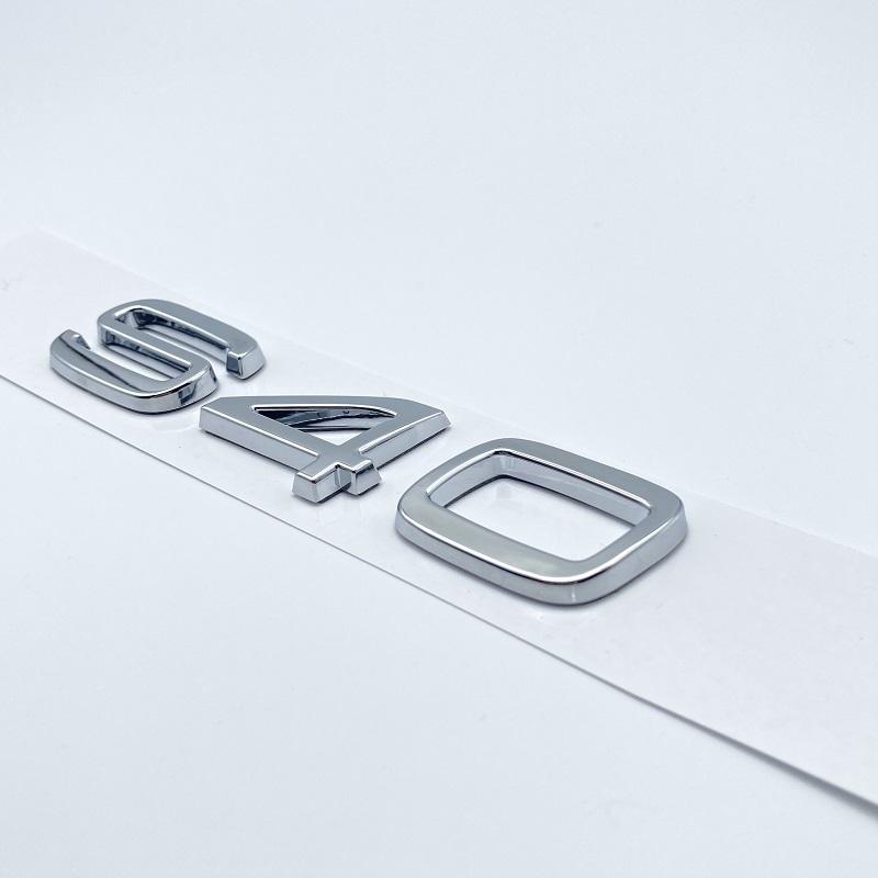 Akpsw6 3D Metal ABS Chrome Black Letters Logo Emblem For S40 T5 Series Rear Trunk Nameplate Badge Sticker Car Accessories