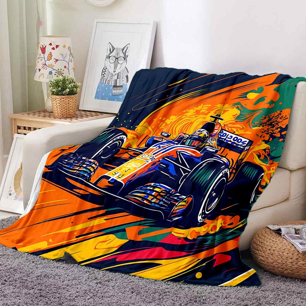 1pc Racing Speed Lightweight Flannel Blanket, Comfortable and Warm Blanket, for Office and Camping Sofa Bed, Livingroom163