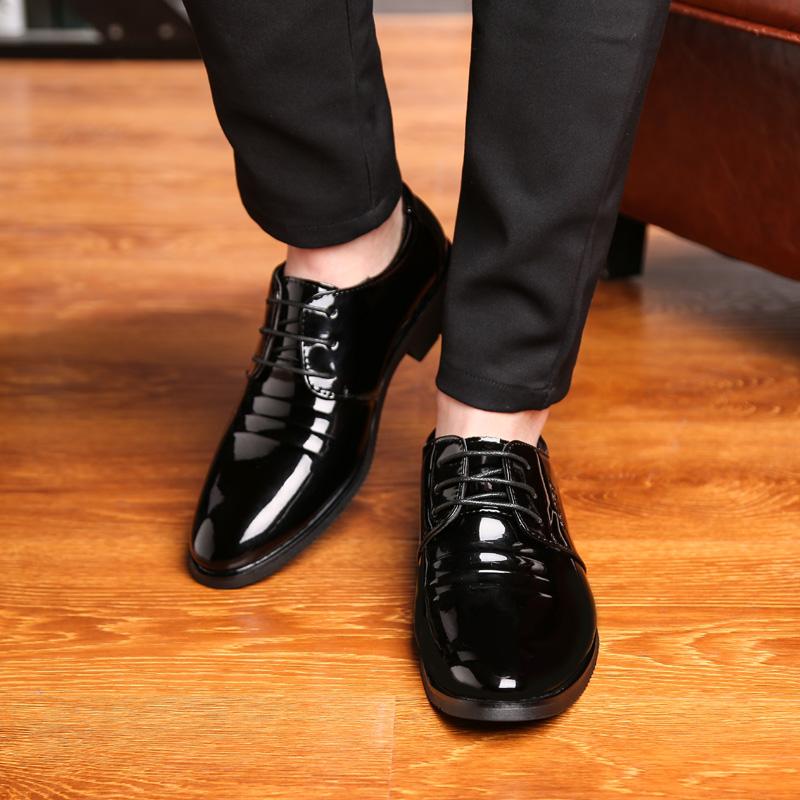 Formal Business British Style Casual Leather Shoes Men Black Leather Office Shoes JZ-8707