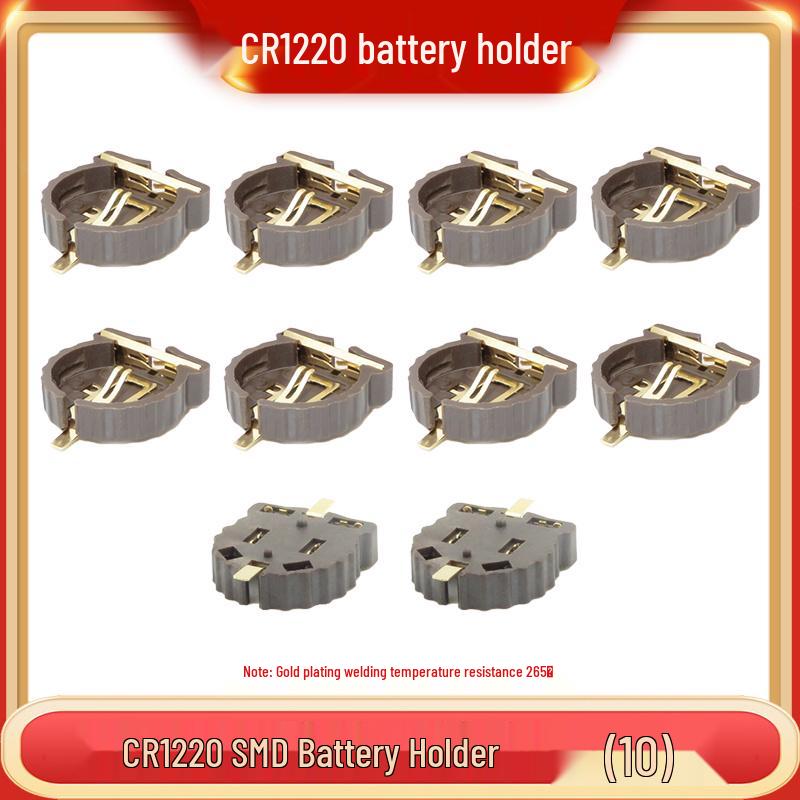 3V Coin Battery Holder for CR2032, CR1220, CR1632, CR2450 - Spring Contact SMD Connector