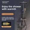 Copper Shower Set Household Digital Display Constant Temperature Shower System Bathroom Booster Nozzle Shower Spray Kit