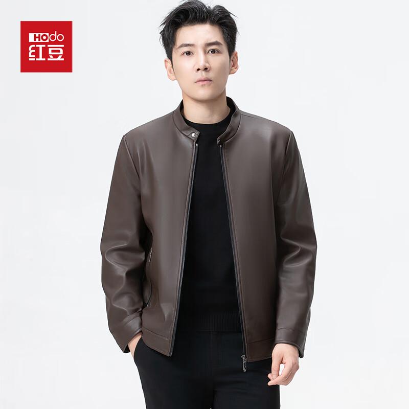 Men s Stand-Collar PU Leather Jacket XL
