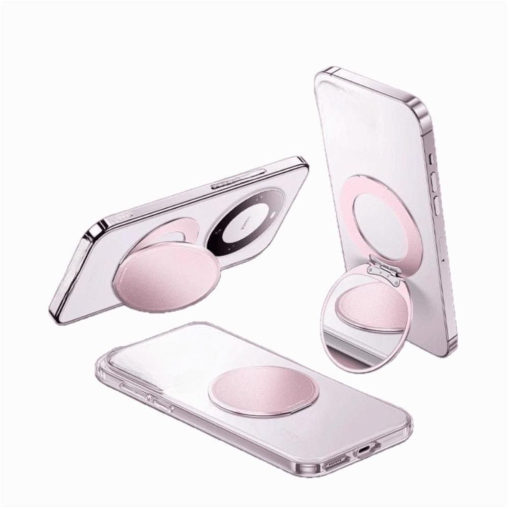 360° Rotation Magnetic Mirror Phone Holder Portable Phone Grip Stand Beauty Accessory