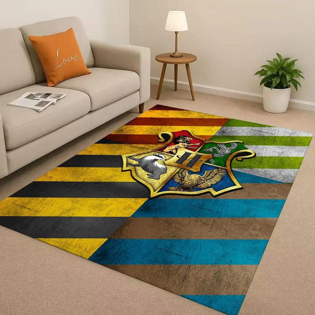 HD H-Hogwarts Sign Cartoon Living Room Non-Slip Area Rug Soft Carpet For Bedroom Playroom And Sofa,Easy Clean Home Decor Doormat