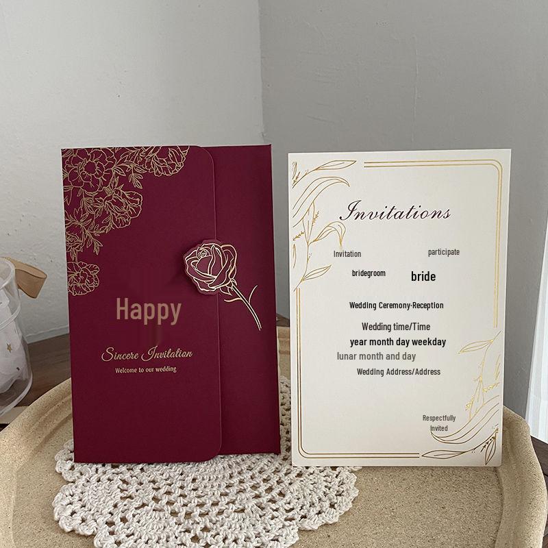 2025 Wedding Invitation Card: Elegant Nailed Print Design