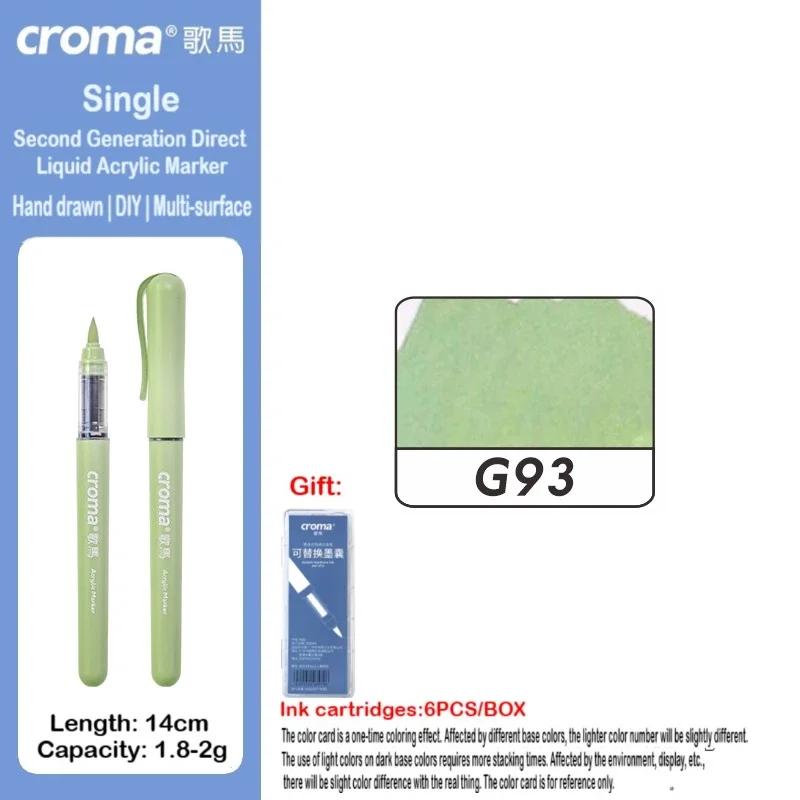 Croma 160/1 Farben Nachfüllbares Direktflüssig-Acrylmarker-Set mit Weicher Spitze, Waschbarer Aquarellpinsel Schulausstattung
