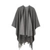 Womens Cashmere Blend Fringed Shawl Wrap Winter Warm Cape Coat Boho Chic