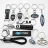 AAAML1 3D Metal/Leather Car Keychain Key Chain Ring Key Holder For Focus 2 3 MK2 MK3 Fiesta Ranger Mondeo Ecosport Kuga Accessorie