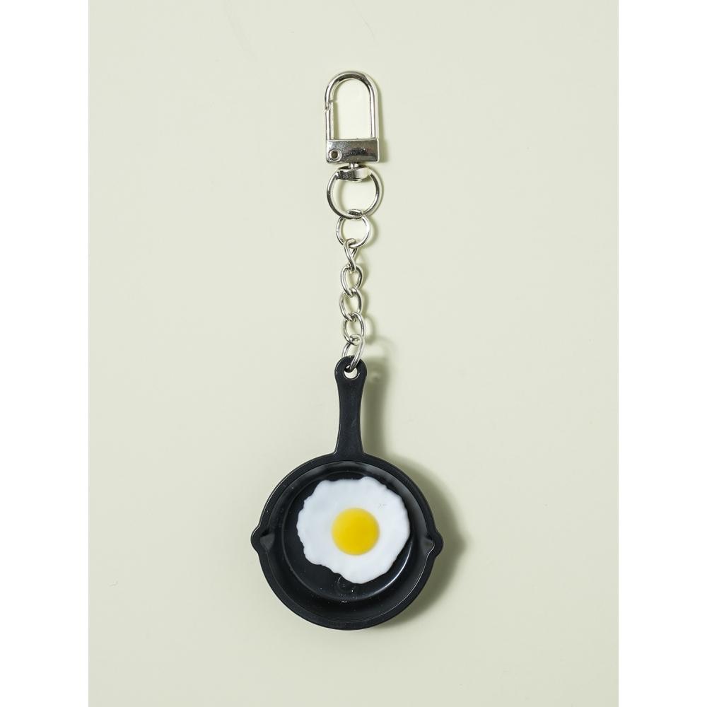 Daiso Miniature Frying Pan Key Ring Egg