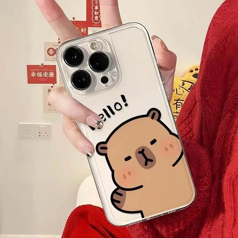 Cute Capybara Pattern Case for Samusng Galaxy S25 S24 S23 S22 S21 Ultra Plus S24FE S25Plus A55 A54 A35 A24 A34 A52 A53 5G Cover
