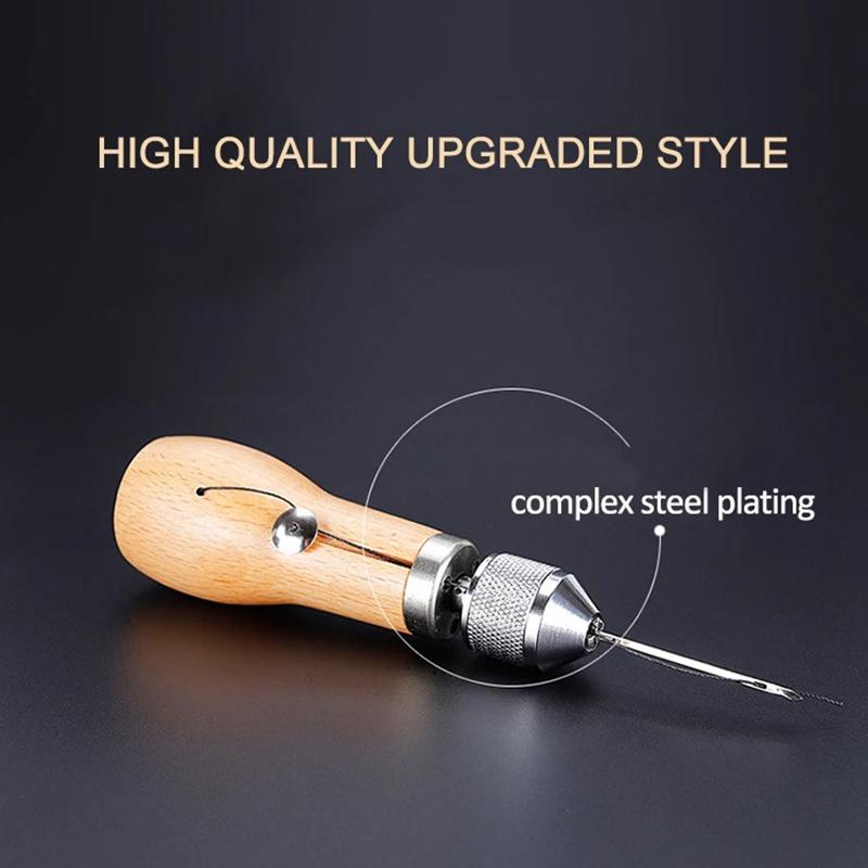 Diy Leather Sewing Awl Kit Waxed Thread Hand Sewing Tools Leather Craft Edge Stitching Belt Strips Shoemaker Canvas Repair Tools