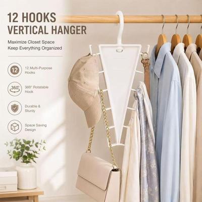 V-Shape Multi Hook Closet Hanger Organizer 12 Hooks Space Saving Wardrobe Clothes Hanger For Storage Efficiency