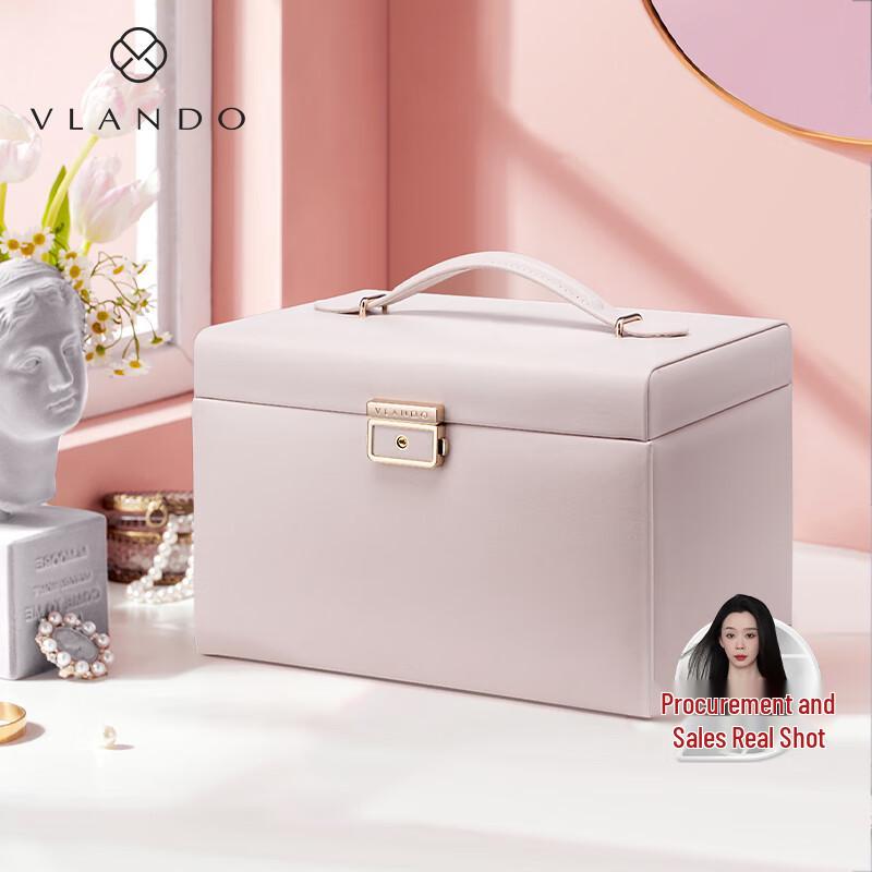 VLANDO Luxus Lammkornleder Schmuckschatulle