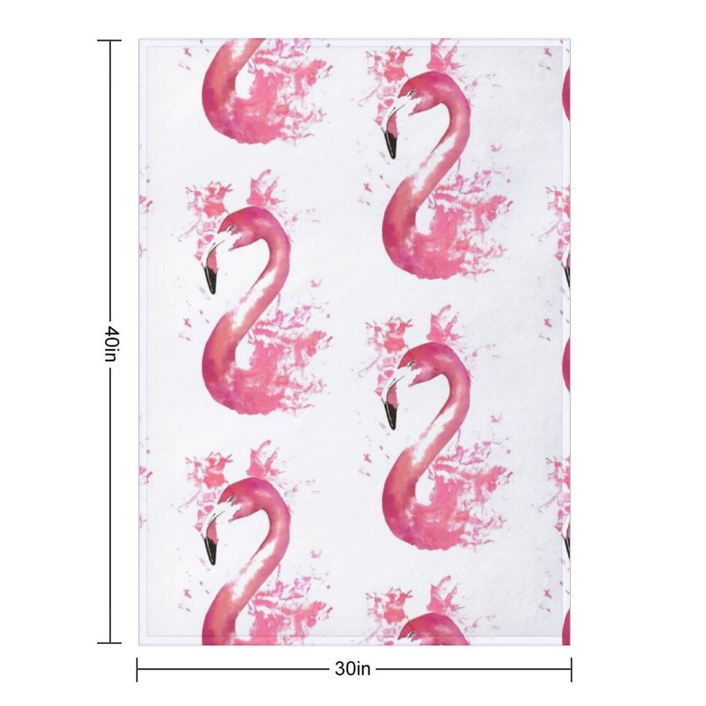 Pink Flamingo Watercolour Splash Artwork Throw Blanket Beach Vintage Multi-Purpose for babies Blankets