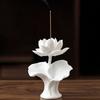3D Printed Lotus Figurine, Flower Shape Decorative Incense Holder, Desktop Ornament for Meditation Yoga Room Home Office