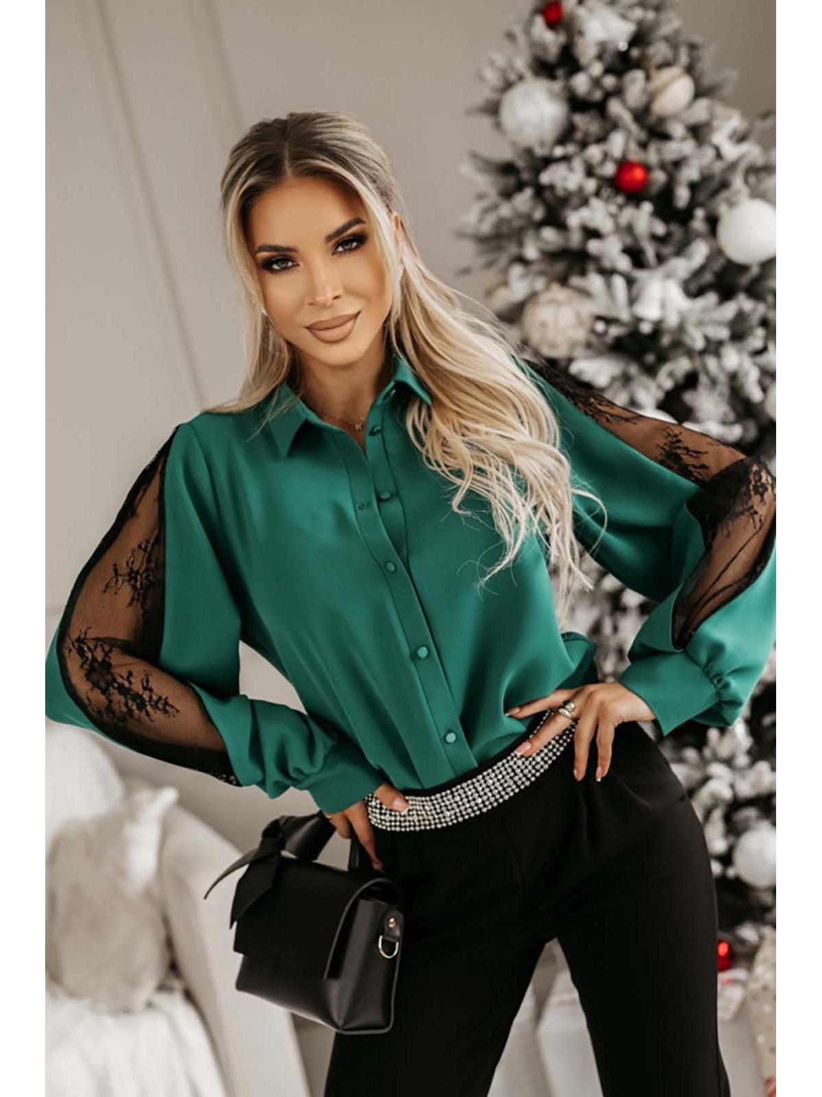 

2026 Women s European & American Spring/Summer Mesh Spliced Long Sleeve Shirt XXL зелений