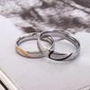 Korean Style Titanium Steel Black Gold Couple Rings - Creative Love Finger Jewelry
