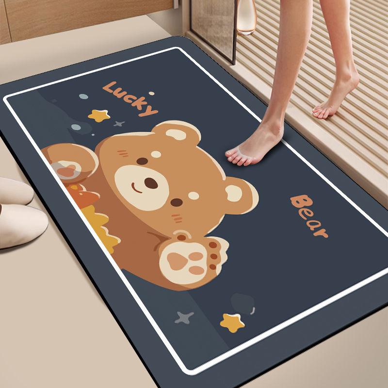 Diatom mud floor mats absorb water and dry quickly household cartoon floor mats