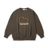 Timberland AF Yeni Kutu Kesim Rozet Harf Yuvarlak Yaka Moda Çok Yönlü Kazak Sweatshirt Üniseks sweatshirt Kahverengi A661B-243