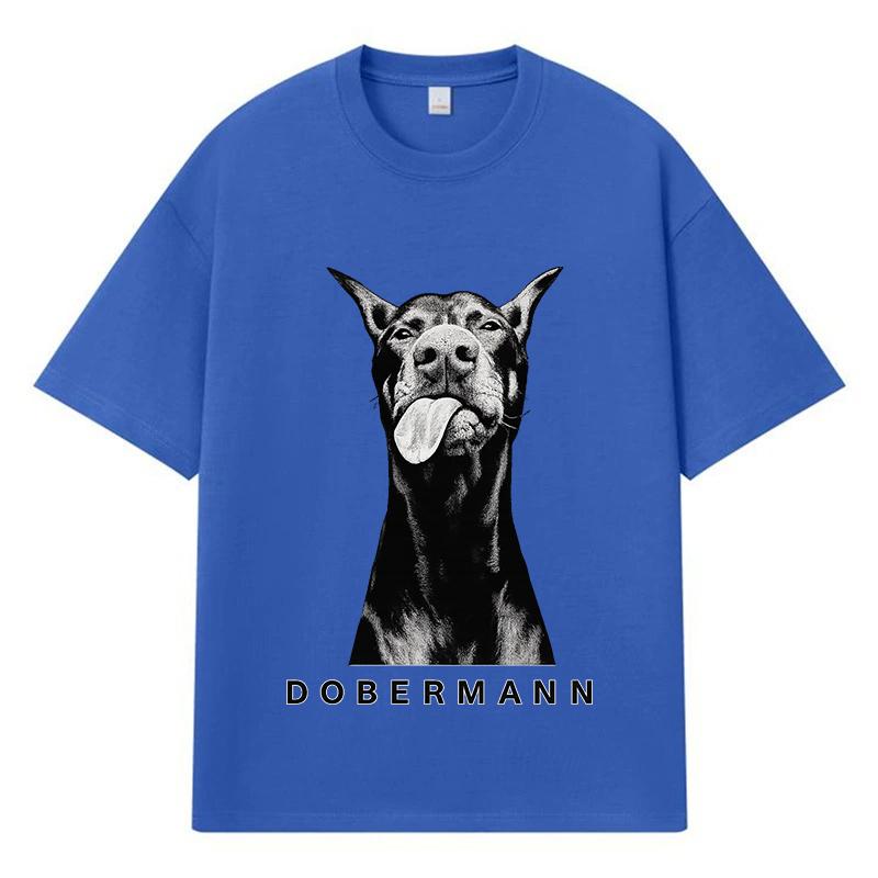 2026 Doberman Printed Graphic Streetwear Y2k Harajuku Men Women Clothes 100% Cotton T Shirt Casual Oversized Summer Men T-shirt