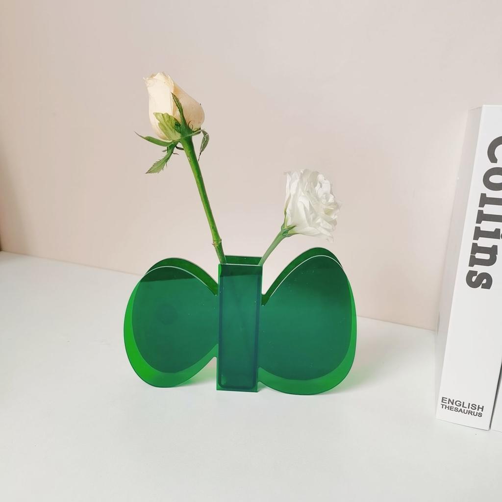 Ins-Stil Acrylvase Kreative Kunst Wellige Blume Hydroponische Blumenanordnung Tischdekoration Transparente Vase